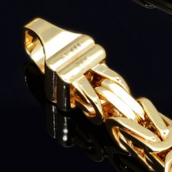 extralange, massive Premium-Königskette aus hochwertigem 14K Gold (585) in 70 cm Länge; ca. 4mm breit (ca. 75,4g)  Made in Germany mit FBM Stempel