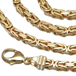 extralange, massive Premium-Königskette aus hochwertigem 14K Gold (585) in 70 cm Länge; ca. 4mm breit (ca. 75,4g)  Made in Germany mit FBM Stempel