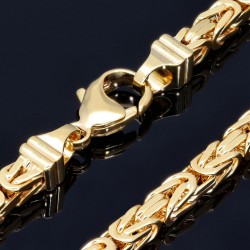 extralange, massive Premium-Königskette aus hochwertigem 14K Gold (585) in 70 cm Länge; ca. 4mm breit (ca. 82,4g)  Made in Germany mit FBM Stempel