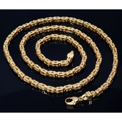 extralange, massive Premium-Königskette aus hochwertigem 14K Gold (585) in 70 cm Länge; ca. 4mm breit (ca. 75,4g)  Made in Germany mit FBM Stempel