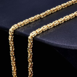 massive Premium-Königskette aus hochwertigem 14K Gold (585) in 60 cm Länge; ca. 3mm breit (ca. 32,4g) - Made in Germany mit FBM Stempel