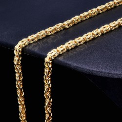 massive Premium-Königskette aus hochwertigem 14K Gold (585) in 60 cm Länge; ca. 3mm breit (ca. 36,0g) - Made in Germany mit FBM Stempel