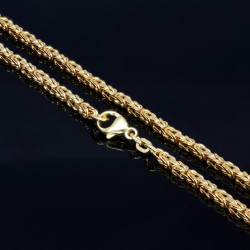 massive Premium-Königskette aus hochwertigem 14K Gold (585) in 60 cm Länge; ca. 3mm breit (ca. 32,4g) - Made in Germany mit FBM Stempel