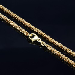 massive Premium-Königskette aus hochwertigem 14K Gold (585) in 60 cm Länge; ca. 3mm breit (ca. 36,0g) - Made in Germany mit FBM Stempel