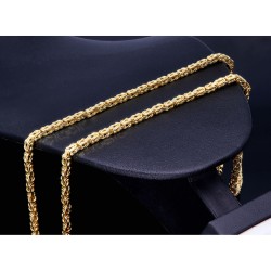 massive Premium-Königskette aus hochwertigem 14K Gold (585) in 60 cm Länge; ca. 3mm breit (ca. 36,0g) - Made in Germany mit FBM Stempel
