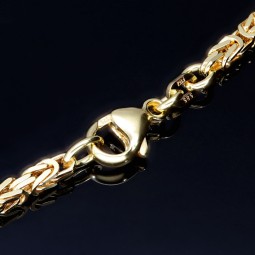 massive Premium-Königskette aus hochwertigem 14K Gold (585) in 60 cm Länge; ca. 3mm breit (ca. 36,0g) - Made in Germany mit FBM Stempel