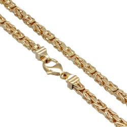 voll massive Königskette aus hochwertigem 585er Gold (14 Karat) in 55 cm Länge; ca. 4mm breit (ca. 58,1g) -  Made in Germany
