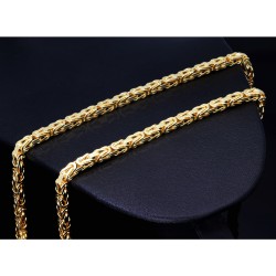 voll massive Königskette aus hochwertigem 585er Gold (14 Karat) in 55 cm Länge; ca. 4mm breit (ca. 58,1g) -  Made in Germany