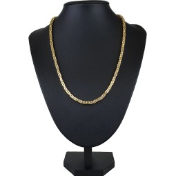 voll massive Königskette aus hochwertigem 585er Gold (14 Karat) in 55 cm Länge; ca. 4mm breit (ca. 58,1g) -  Made in Germany