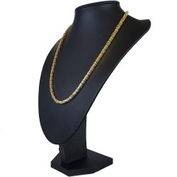 voll massive Königskette aus hochwertigem 585er Gold (14 Karat) in 55 cm Länge; ca. 4mm breit (ca. 58,1g) -  Made in Germany
