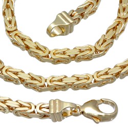 voll massive Königskette aus hochwertigem 585er Gold (14 Karat) in 55 cm Länge; ca. 4mm breit (ca. 58,1g) -  Made in Germany