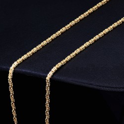 Filigran gearbeitete, massive Königskette aus hochwertigem 14K Gold (585) in 60 cm Länge; ca. 2mm breit (ca. 14g) - Made in Germany mit FBM Stempel