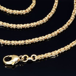 Massive, fein gearbeitete Königskette aus hochwertigem 14K Gold (585) in 55 cm Länge; ca. 2mm breit (ca. 13g) - Made in Germany mit FBM Stempel