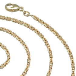Massive, fein gearbeitete Königskette aus hochwertigem 14K Gold (585) in 55 cm Länge; ca. 2mm breit (ca. 13g) - Made in Germany mit FBM Stempel