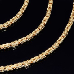 Massive, fein gearbeitete Königskette aus hochwertigem 14K Gold (585) in 55 cm Länge; ca. 2mm breit (ca. 13g) - Made in Germany mit FBM Stempel