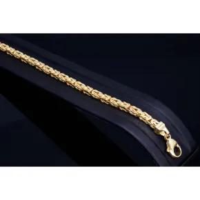 Massives Königsarmband aus Gold (585 / 14k Gold) , ca. 4 mm Breite, ca. 22cm lang - mit FBM Stempel