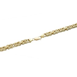 Sonderanfertigung: XXL-Breite goldene Königskette 585 (14k) in 65 cm Länge; 8mm Breite; ca. 77g