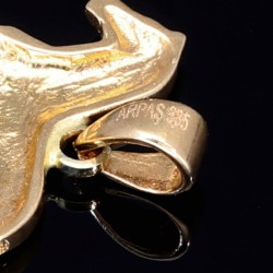 Glänzender Pferd - Anhänger aus edlem 585er 14K Bicolor Gelb- und Weissgold