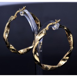 Exquisite Twist - Creolen mit filgranem Greco - Design aus 585er (14K) Gelbgold