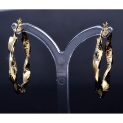 Exquisite Twist - Creolen mit filgranem Greco - Design aus 585er (14K) Gelbgold