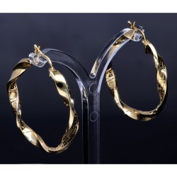Exquisite Twist - Creolen mit filgranem Greco - Design aus 585er (14K) Gelbgold