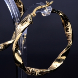 Exquisite Twist - Creolen mit filgranem Greco - Design aus 585er (14K) Gelbgold