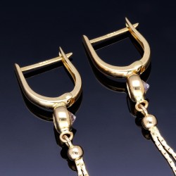 Bezaubernde hängende Ohrringe mit Zirkonia aus 585er (14K) Gold