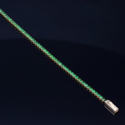 Glänzendes Tennisarmband mit leuchtenden, hellgrünen Zirkoniasteinen aus hochwertigem 585 14K Gold in (ca. 16 cm Länge)