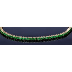 Glänzendes Tennisarmband mit leuchtenden, hellgrünen Zirkoniasteinen aus hochwertigem 585 14K Gold in (ca. 16 cm Länge)