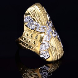 Edler Greco Ring für Damen in 585 / 14K Bicolor Gold in feinem Design in Ringgröße ca. 61
