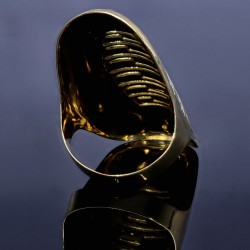 Wunderschöner, langer Damenring in 585 / 14K Bicolor Gold mit Eyecatcher - Effekt n in Ringgröße ca. 57 / 58