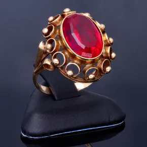 Sehr schöner Vintage Damenring aus 585 14K Gelbgold mit einem eingefassten Zirkonia- Größe 55 - 56