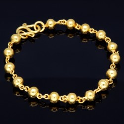Wertvolles Kugelarmband aus hochkarätigem 965er 23K Gold mit außergewöhnlichem, stilvollen Verschluss in ca. 17,2 cm Länge 7,6g ( 1/2 Thailändisches Baht )