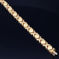 Exquisites Armband für Damen aus hochwertigem 585er (14k) italienischem Gold (Länge ca. 19 cm) - Made in Italy