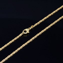 Glänzende, massive Königskette aus hochwertigem 14K Gold (585) in 45 cm Länge; ca. 2mm breit  - Made in Germany mit FBM Stempel