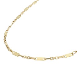 sehr schlanke Plättchenkette, Steigbügelkette aus 585er (14k) Gold - 64 cm Länge, 4 mm breit