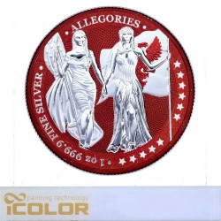 5 Mark Sammler - Silbermünze 2019 Columbia & Germania Mint 999er Feinsilber iColor 1 OZ ( 1 Feinunze)