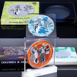Set - 2x 5 Mark Sammler - Silbermünzen - 1x 2019 Columbia & Germania Mint 999er Feinsilber iColor 1 OZ ( 1 Feinunze)  + 1x 2020 Columbia & Germania Mint 999er Feinsilber iColor 1 OZ ( 1 Feinunze)