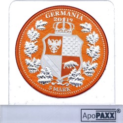 Set - 2x 5 Mark Sammler - Silbermünzen - 1x 2019 Columbia & Germania Mint 999er Feinsilber iColor 1 OZ ( 1 Feinunze)  + 1x 2020 Columbia & Germania Mint 999er Feinsilber iColor 1 OZ ( 1 Feinunze)