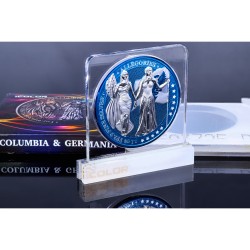 Set - 3x 5 Mark Sammler - Silbermünzen - 1x 2019 Columbia & Germania Mint 999er Feinsilber iColor 1 OZ ( 1 Feinunze)  + 2 verschiedene 2020 Columbia & Germania Mint 999er Feinsilber iColor 1 OZ ( 1 Feinunze)