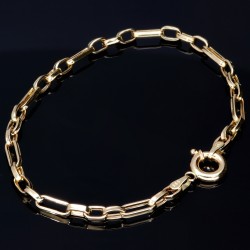 Glänzendes Ankerarmband aus edlem 14K 585er Gold (ca. 20 cm lang, 3,5mm breit)