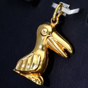 Vogel - Anhänger aus hochwertigem 14k (585er) Gelbgold