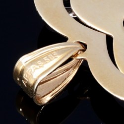 Bicolor - Anhänger in Form eines Herzens mit Schlüssel  in 585 14K Gold