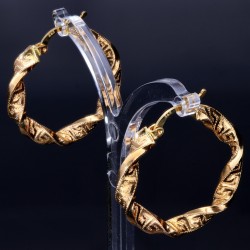 Außergewöhnliche Twist - Creolen in feinem Greco - Design aus hochwertigem 585er / 14K Gold