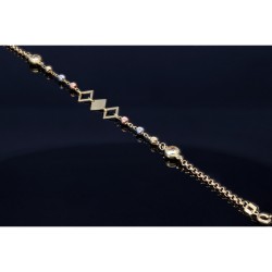 Längenverstellbares. trendiges Tricolor Armband in edlem 585 / 14K Gold (verstellbare Länge zwischen ca. 17,6 - 19,2 cm)