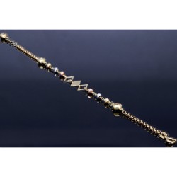 Längenverstellbares. trendiges Tricolor Armband in edlem 585 / 14K Gold (verstellbare Länge zwischen ca. 17,6 - 19,2 cm)
