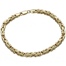 Goldenes Königsarmband (585er 14k), 4mm breit, 20,5cm lang
