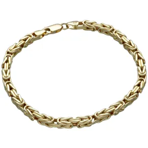 Nobles Königsarmband aus edlem Gelbgold (585er 14k Gold), 4mm breit, 20,5cm lang