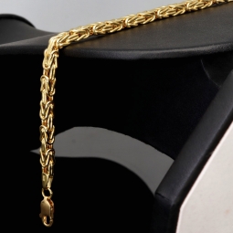 Nobles Königsarmband aus edlem Gelbgold (585er 14k Gold), 4mm breit, 20,5cm lang