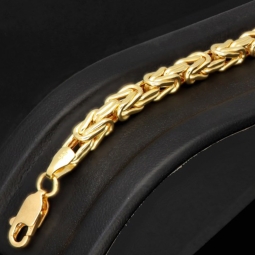 Nobles Königsarmband aus edlem Gelbgold (585er 14k Gold), 4mm breit, 20,5cm lang